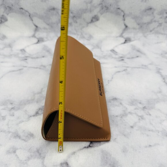 Burberry Sunglasses Eyeglasses Case,Large Camel Brown Leather Triangle Case,Wide - Picture 5 of 9